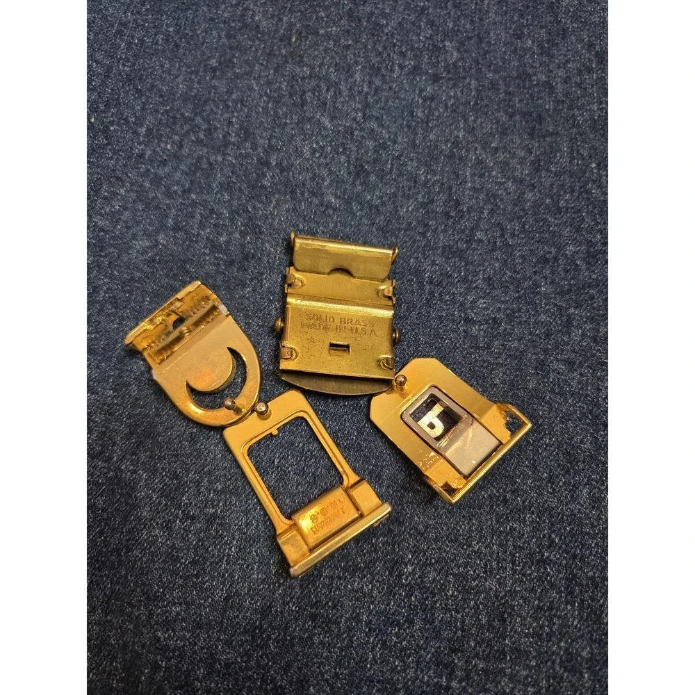Vintage Lot of 4 Brass & Gold Belt Buckles - As-Is Fair Condition